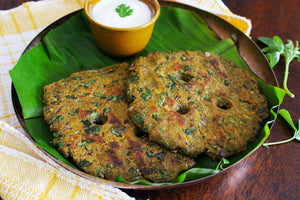 Methi Jowar Ragi Thalipeeth Recipe - Healthy Diabetic Friendly Recipe